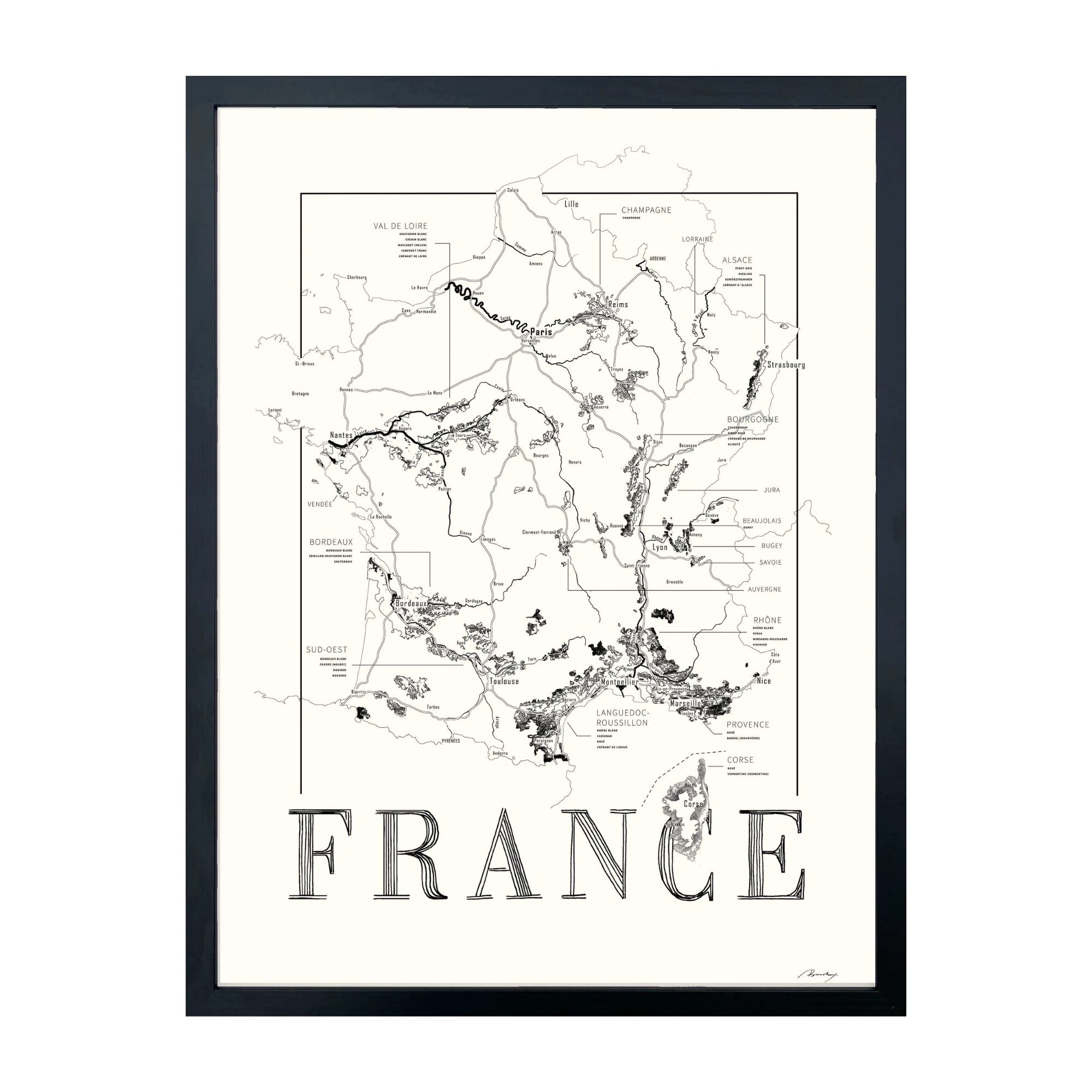 Frankrijk (zwart wit)