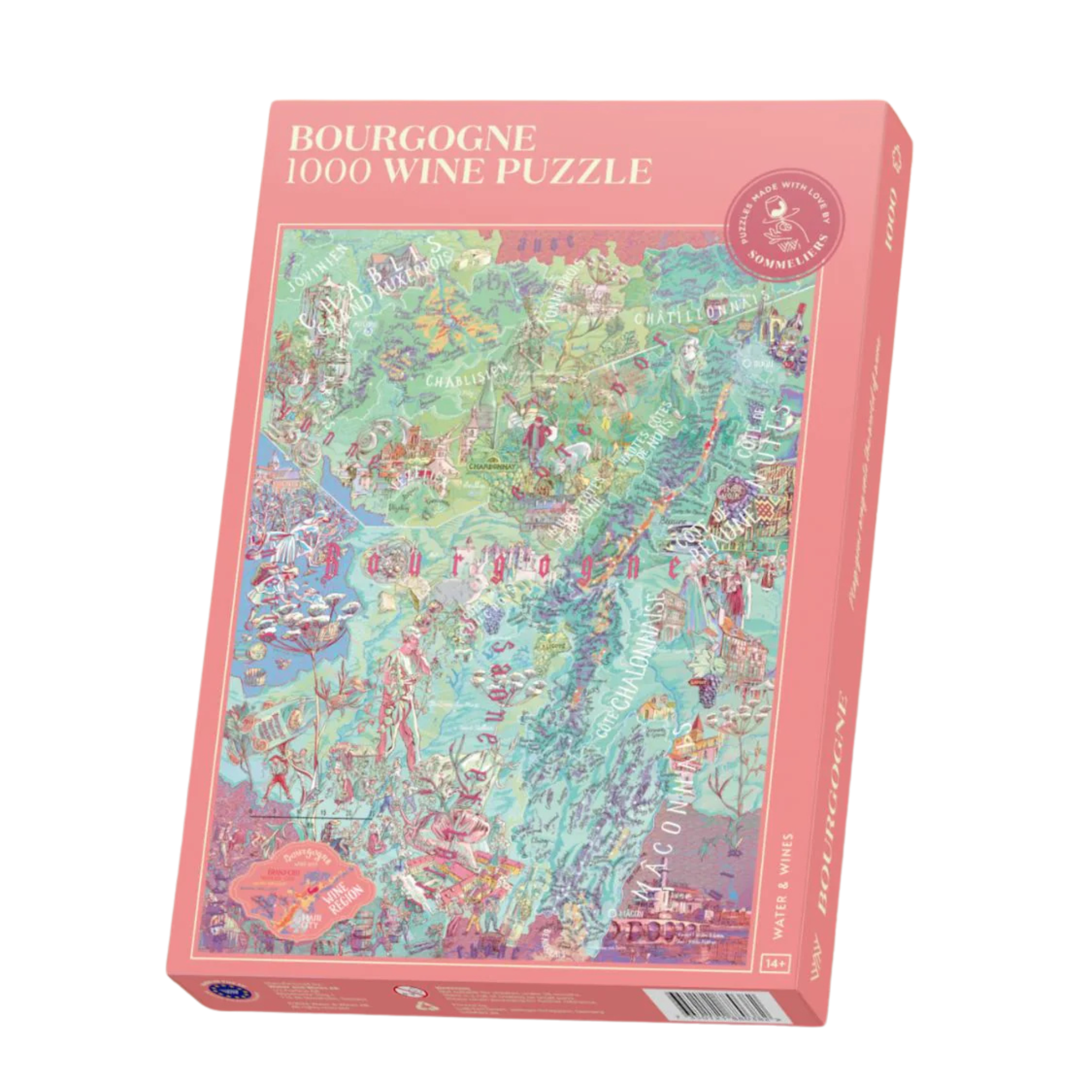 Wijnpuzzel puzzel Bourgogne wijnstreek Frankrijk wijnliefhebber cadeau