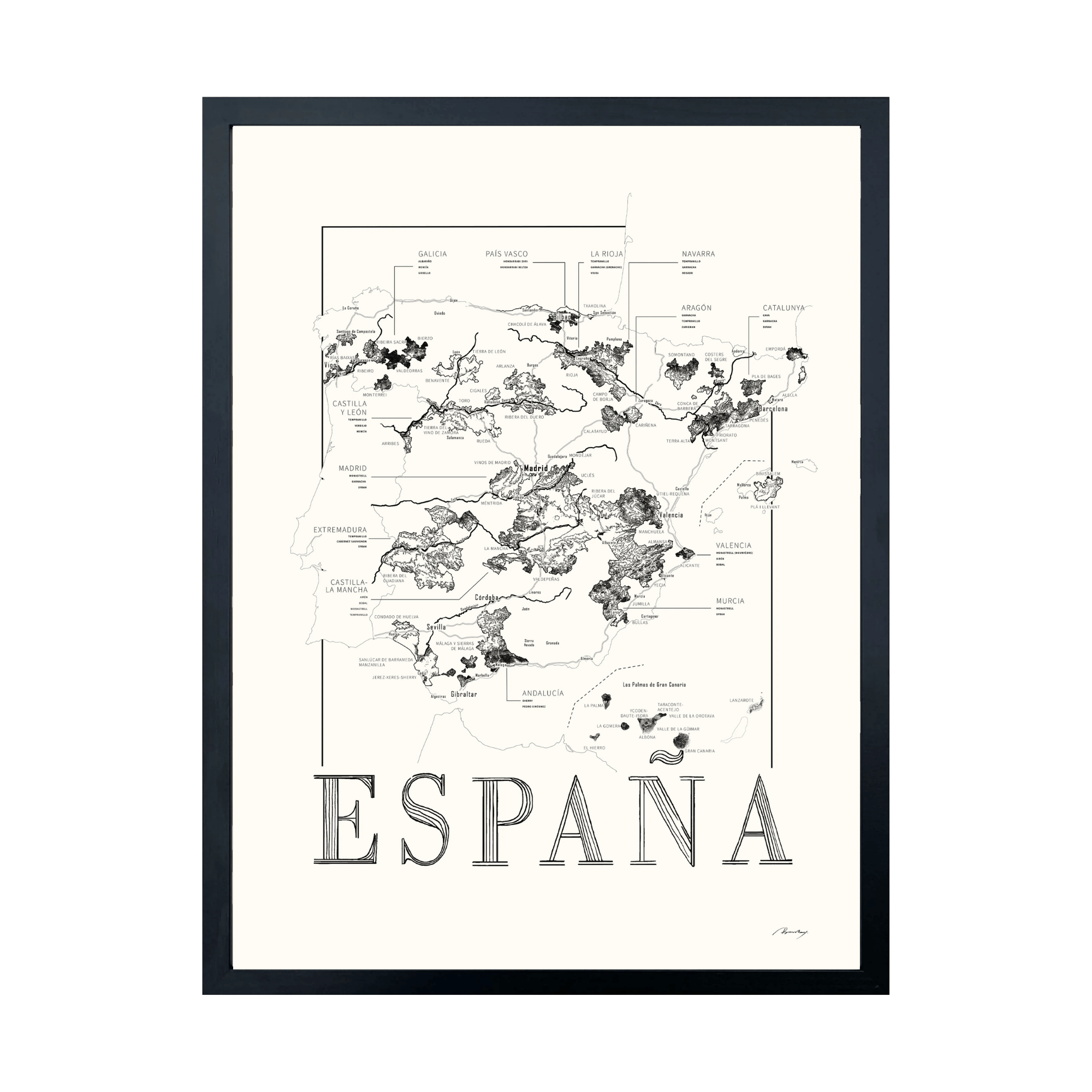 Spanje (zwart wit)