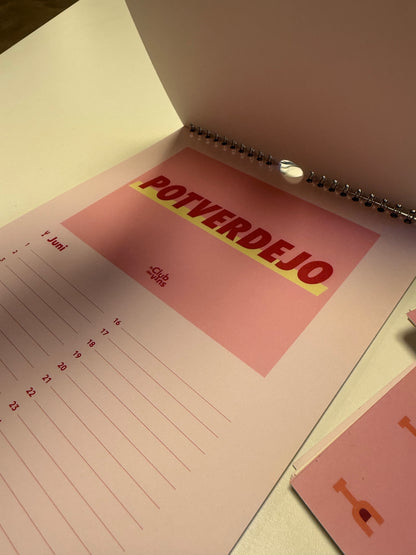 Birthday calendar wine