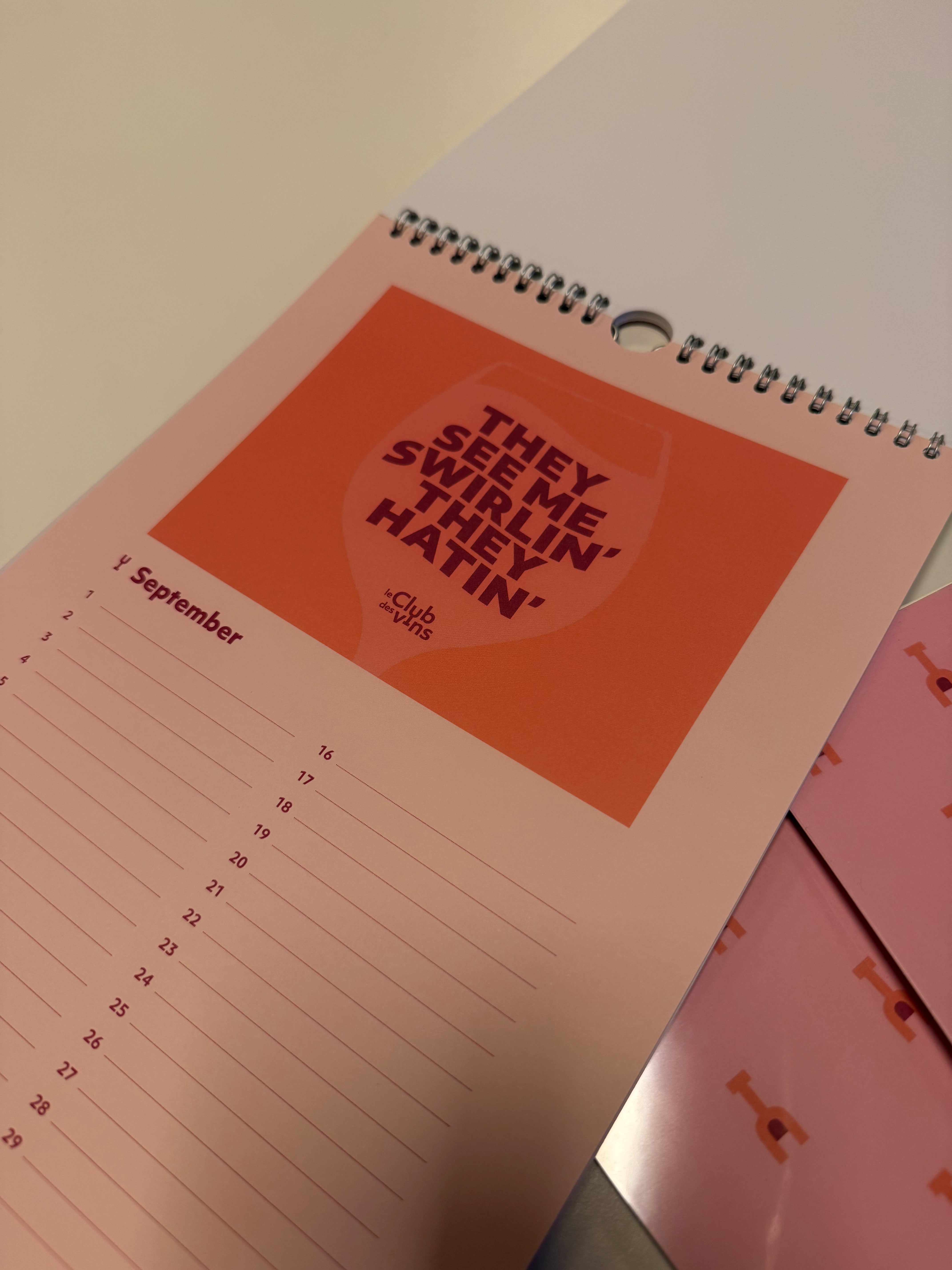 Birthday calendar wine